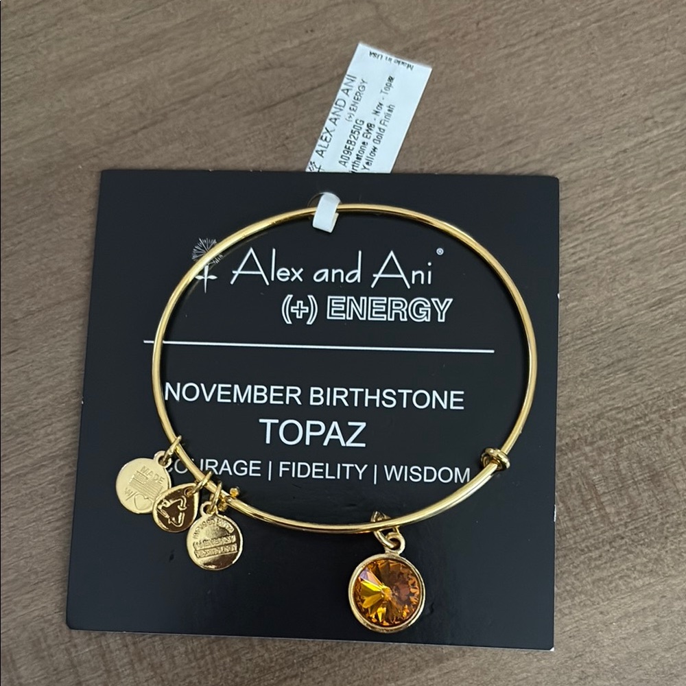 Alex and Ani Gold Topaz Birthstone Bracelet